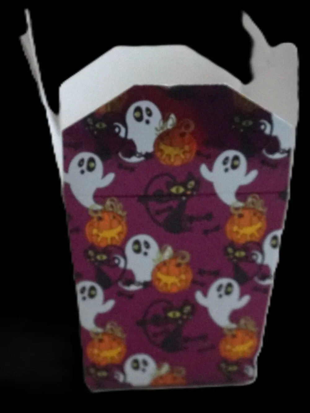 Chinese Take-Out Treat Boxes Halloween Bundle of 6 Boxes Beaded or Metal Handles
